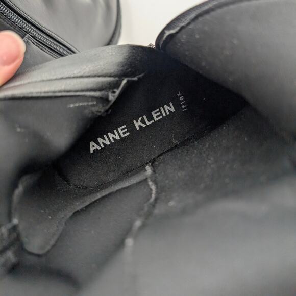 Anne Klein Stamford Knee High Boots Women's Almond Toe Black Size US7.5M EU38 - Picture 11 of 13